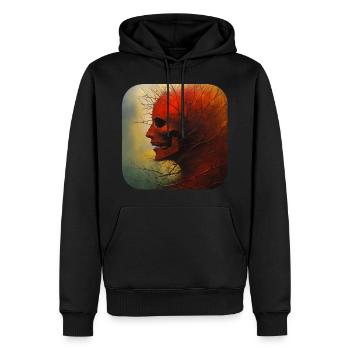 Düsteres Horror Frauen Gesicht - Männer Premium Bio Hoodie - Schwarz - Vorne - Nico (187cm)