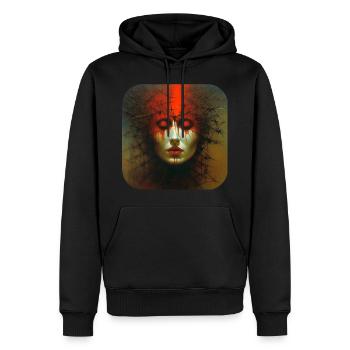 Horreur lugubre visage des femmes - Sweat à capuche Premium bio Homme - noir - Devant - Nico (187cm)