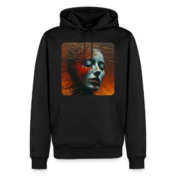 Horreur lugubre visage des femmes - Sweat à capuche Premium bio Homme - noir - Devant - Nico (187cm)