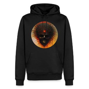 Crâne d’horreur sombre - Sweat à capuche Premium bio Homme - noir - Devant - Nico (187cm)
