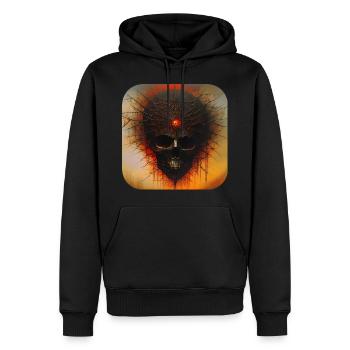 Crâne d’horreur sombre - Sweat à capuche Premium bio Homme - noir - Devant - Nico (187cm)