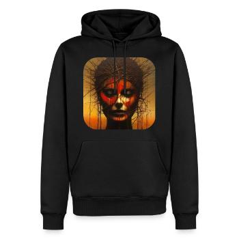 Sombre Horreur Femmes Visage - Sweat à capuche Premium bio Homme - noir - Devant - Nico (187cm)