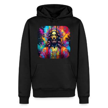 Jesus in Graffiti Style - Men’s Premium Organic Hoodie - black - Front - Nico (187cm)