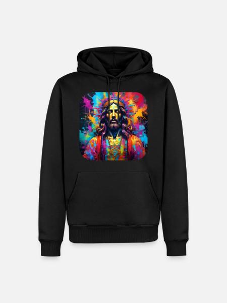Jesus in Graffiti Style - Men’s Premium Organic Hoodie - black