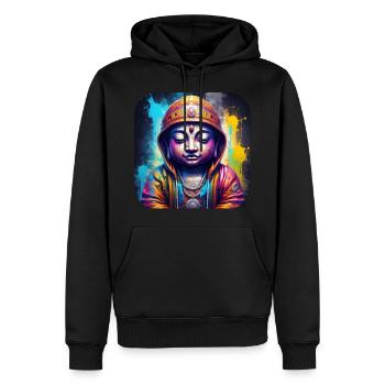 Mystischer spiritueller Buddha - Männer Premium Bio Hoodie - Schwarz - Vorne - Nico (187cm)