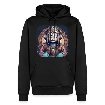 Mystischer spiritueller Buddha - Männer Premium Bio Hoodie - Schwarz - Vorne - Nico (187cm)