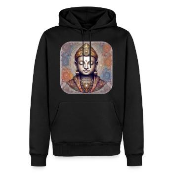 Mystischer spiritueller Buddha - Männer Premium Bio Hoodie - Schwarz - Vorne - Nico (187cm)