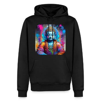 Mystischer spiritueller Buddha - Männer Premium Bio Hoodie - Schwarz - Vorne - Nico (187cm)