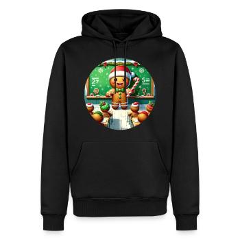 Cours de Noël de l’enseignement du pain d’épice - Sweat à capuche Premium bio Homme - noir - Devant - Nico (187cm)