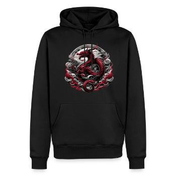 Mythische Majestät des Drachen - Männer Premium Bio Hoodie - Schwarz - Vorne - Nico (187cm)