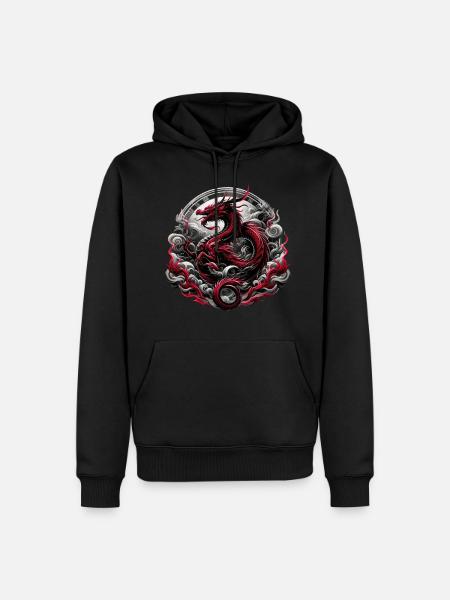 Dragon's Mythical Majesty - Men’s Premium Organic Hoodie - black