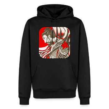 Stolzer Samurai Krieger - Männer Premium Bio Hoodie - Schwarz - Vorne - Nico (187cm)