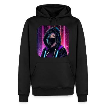 Cooles Cyberpunk Girl VIII - Männer Premium Bio Hoodie - Schwarz - Vorne - Nico (187cm)