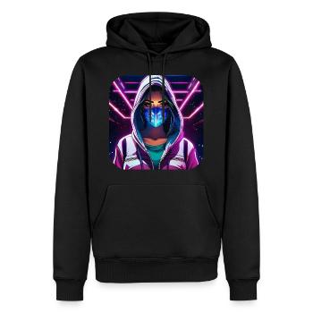 Fille Cyberpunk Cool VI - Sweat à capuche Premium bio Homme - noir - Devant - Nico (187cm)