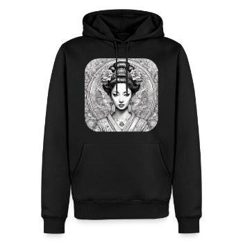 Anmutige Geisha - Männer Premium Bio Hoodie - Schwarz - Vorne - Nico (187cm)