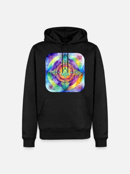 Symbol in bright colours - Men’s Premium Organic Hoodie - black