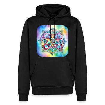 Symbole aux couleurs vives - Sweat à capuche Premium bio Homme - noir - Devant - Nico (187cm)