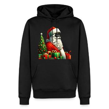 Weihnachtsjubel des Weihnachtsmanns - Männer Premium Bio Hoodie - Schwarz - Vorne - Nico (187cm)