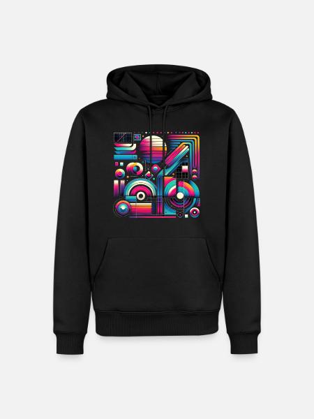 Neon Retro Wave Abstract - Men’s Premium Organic Hoodie - black