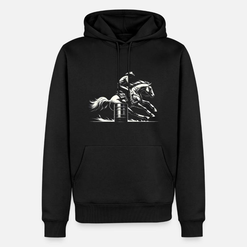 Barrel-Racing-Dynamik - Männer Premium Bio Hoodie - Schwarz