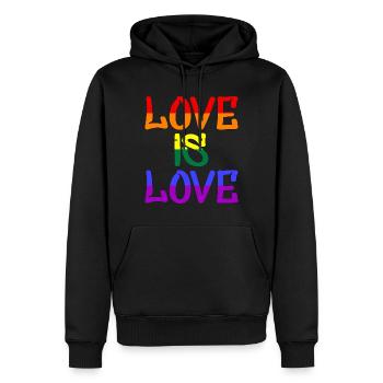 Love is Love - Männer Premium Bio Hoodie - Schwarz - Vorne - Nico (187cm)