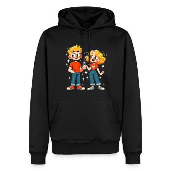 Modern Love Sparkle - Men’s Premium Organic Hoodie - black - Front - Nico (187cm)