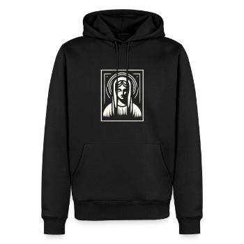 Madone moderne - Sweat à capuche Premium bio Homme - noir - Devant - Nico (187cm)