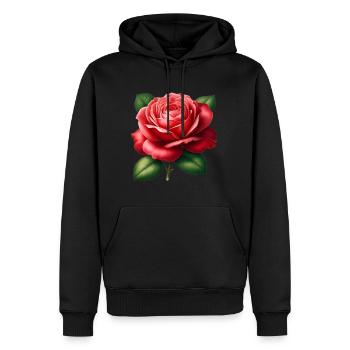 rosa - Sweat à capuche Premium bio Homme - noir - Devant - Nico (187cm)