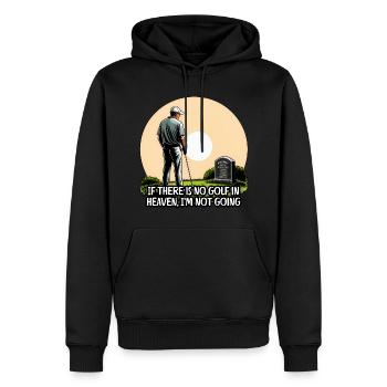 Wenn es im Himmel kein Golf gibt, gehe ich nicht hin - Männer Premium Bio Hoodie - Schwarz - Vorne - Nico (187cm)