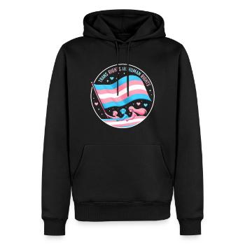 Hommage aux droits des trans - Sweat à capuche Premium bio Homme - noir - Devant - Nico (187cm)