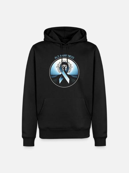 ALS Ribbon Hope - Men’s Premium Organic Hoodie - black