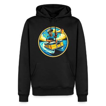 Nautische Kapitänin Joy - Männer Premium Bio Hoodie - Schwarz - Vorne - Nico (187cm)