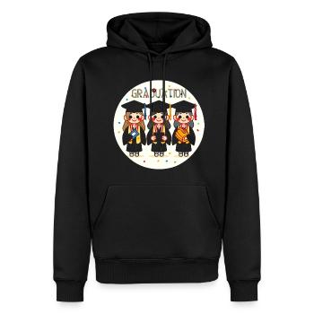 Abschlussfeier Fröhliches Trio - Männer Premium Bio Hoodie - Schwarz - Vorne - Nico (187cm)