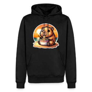 Capybara Ramen Kawaii Anime - Männer Premium Bio Hoodie - Schwarz - Vorne - Nico (187cm)