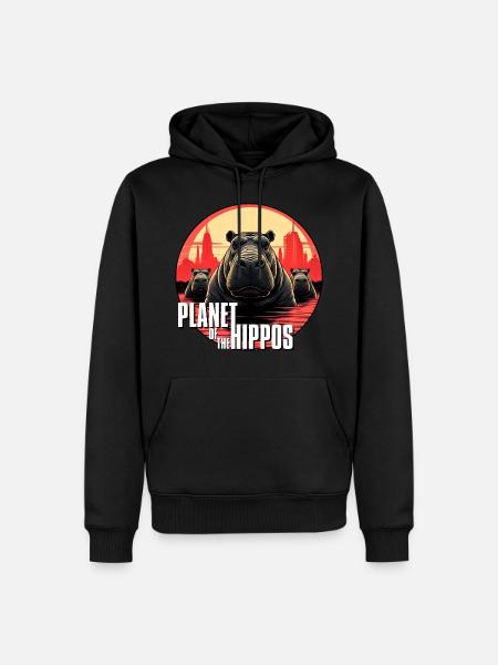 Planet of the hippos - Men’s Premium Organic Hoodie - black