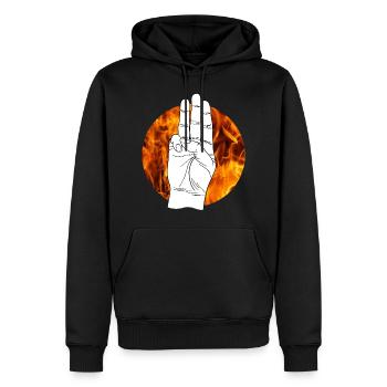 Hand Handzeichen Tribute von Panem Hunger Games - Männer Premium Bio Hoodie - Schwarz - Vorne - Nico (187cm)