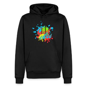 Vibes - Sweat à capuche Premium bio Homme - noir - Devant - Nico (187cm)