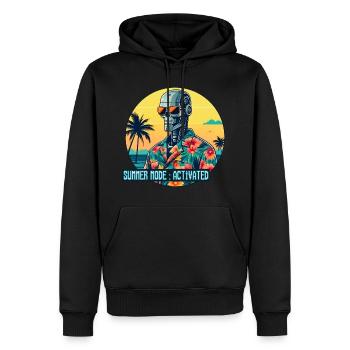 Sommermodus aktiviert - Männer Premium Bio Hoodie - Schwarz - Vorne - Nico (187cm)