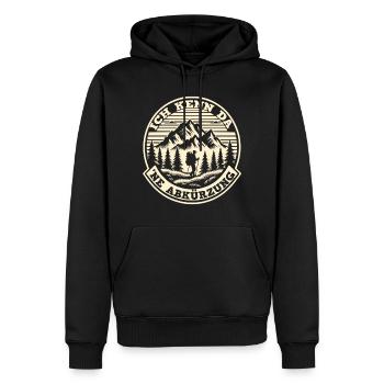 Ich kenn da 'ne Abkürzung Lustiger Wander Spruch - Männer Premium Bio Hoodie - Schwarz - Vorne - Nico (187cm)