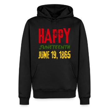Juneteenth brise toutes les chaînes depuis 1865 - Sweat à capuche Premium bio Homme - noir - Devant - Nico (187cm)