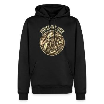 REITEN ODER STERBEN 1 - Männer Premium Bio Hoodie - Schwarz - Vorne - Nico (187cm)