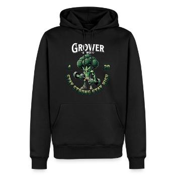Brokkoli cannabis grower - Männer Premium Bio Hoodie - Schwarz - Vorne - Nico (187cm)