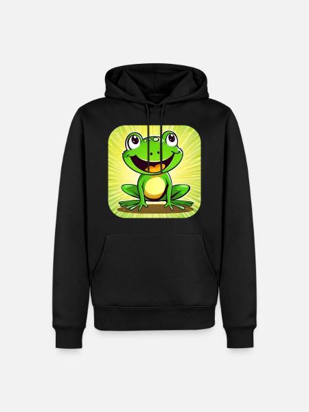 Cute frog in comic style - Men’s Premium Organic Hoodie - black