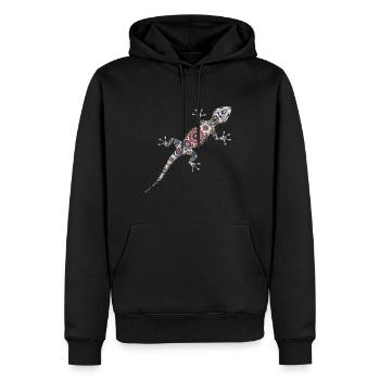 Eidechse Mit Muster - Männer Premium Bio Hoodie - Schwarz - Vorne - Nico (187cm)