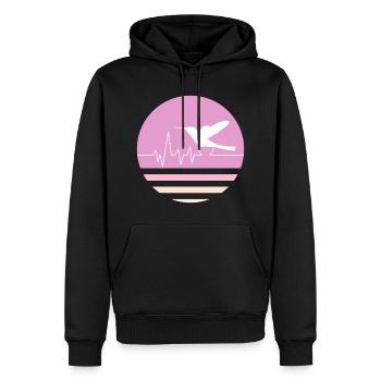 Pastellrosa Kolibri - Männer Premium Bio Hoodie - Schwarz - Vorne - Nico (187cm)