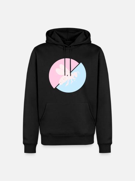 Bee Contrast Red Pastel Blue - Men’s Premium Organic Hoodie - black