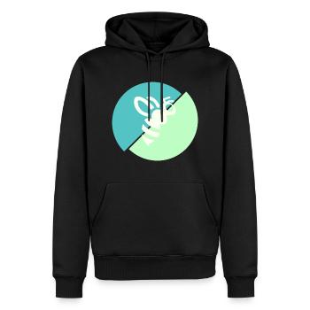Pastellgrün Kontrastbiene - Männer Premium Bio Hoodie - Schwarz - Vorne - Nico (187cm)