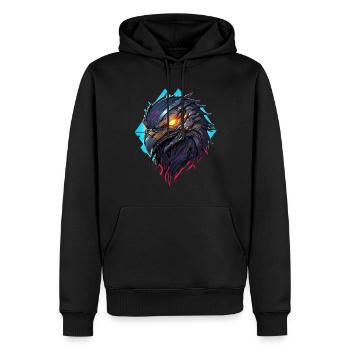 Adler, Adlerkopf - Männer Premium Bio Hoodie - Schwarz - Vorne - Nico (187cm)