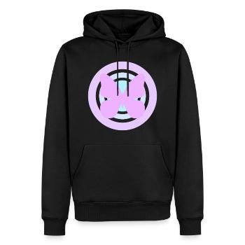 Papillon céleste violet - Sweat à capuche Premium bio Homme - noir - Devant - Nico (187cm)