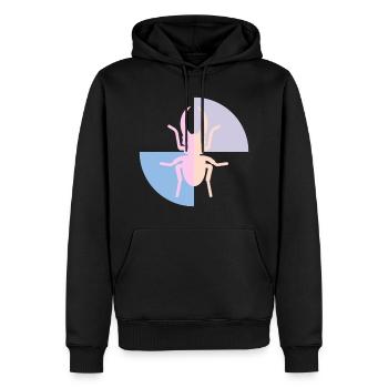 Duo Coccinelle Jaune Pastel Rose - Sweat à capuche Premium bio Homme - noir - Devant - Nico (187cm)